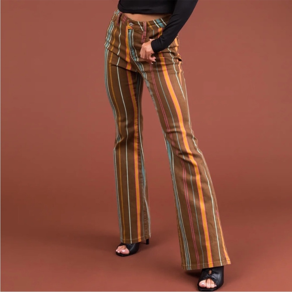 Judy Blue Striped Flare Jeans Size 16W NWT